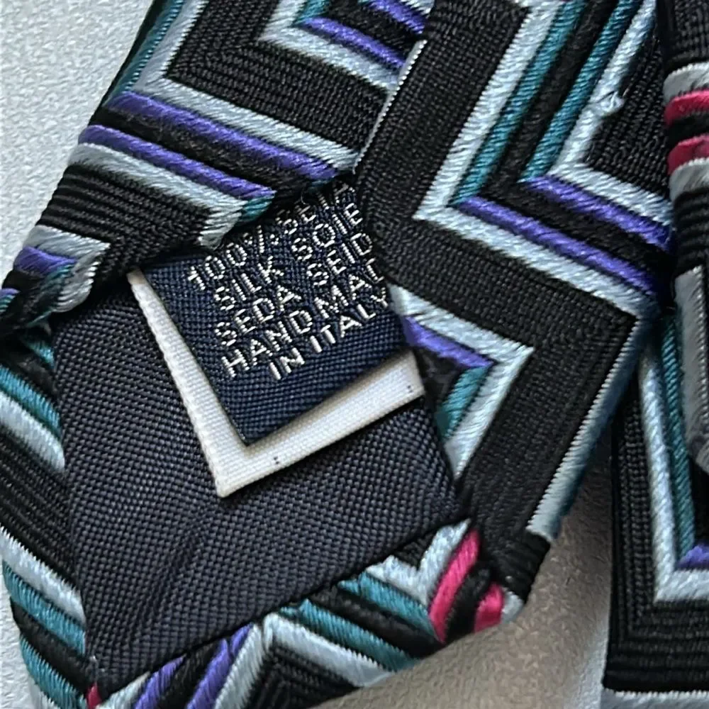 Barney's New York 100% silk chevron tie